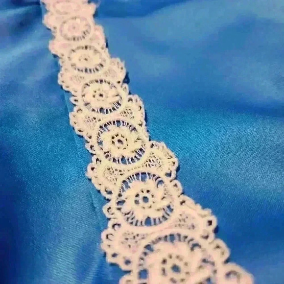 Vintage 70s bright blue babydoll maxi dress with big sleeves & lace ✦ Handmade ✦ - Picture 12 of 16